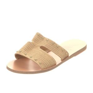 Ancient Greek Sandals
Raffia Studded Accents Slides
